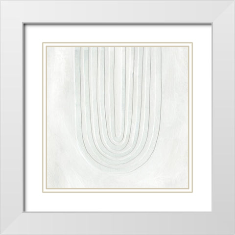 Arcobaleno Bianco IV White Modern Wood Framed Art Print with Double Matting by Scarvey, Emma