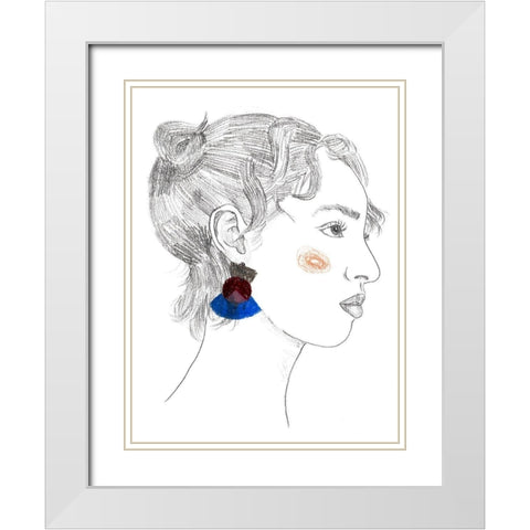 Glance II White Modern Wood Framed Art Print with Double Matting by Wang, Melissa