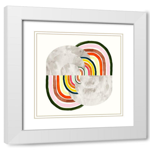 On Repeat I White Modern Wood Framed Art Print with Double Matting by Borges, Victoria