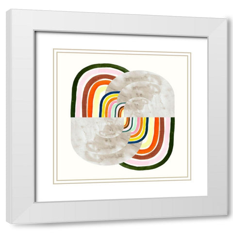 On Repeat II White Modern Wood Framed Art Print with Double Matting by Borges, Victoria