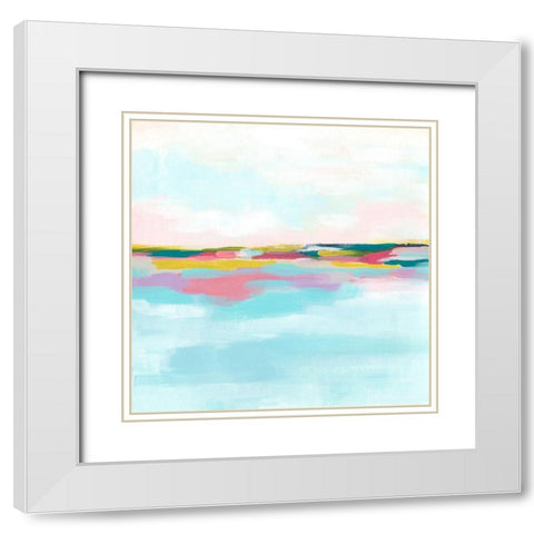 Rainbow Horizon I White Modern Wood Framed Art Print with Double Matting by Vess, June Erica