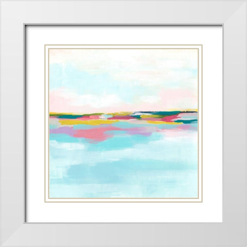 Rainbow Horizon I White Modern Wood Framed Art Print with Double Matting by Vess, June Erica