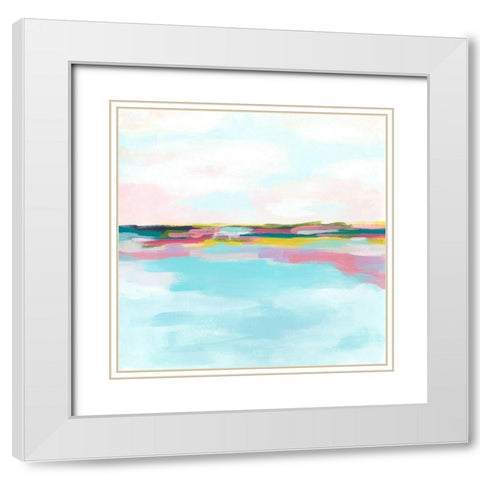Rainbow Horizon II White Modern Wood Framed Art Print with Double Matting by Vess, June Erica