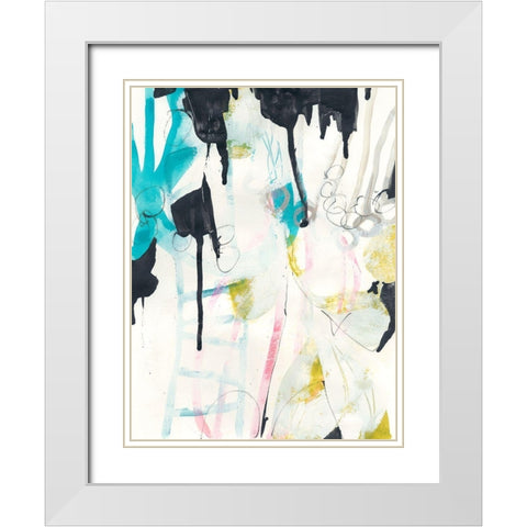 Graffiti Split II White Modern Wood Framed Art Print with Double Matting by Vess, June Erica