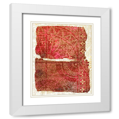 Glimmer Sari I White Modern Wood Framed Art Print with Double Matting by Zarris, Chariklia