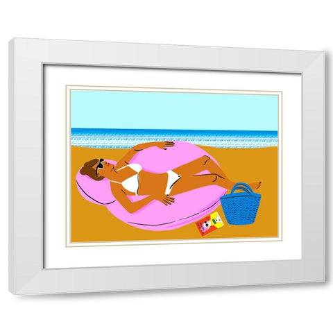 Beachy Keen I White Modern Wood Framed Art Print with Double Matting by Blanckslate