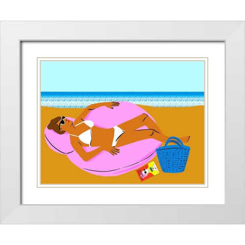 Beachy Keen I White Modern Wood Framed Art Print with Double Matting by Blanckslate