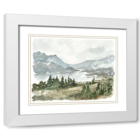 Overcast Reservoir I White Modern Wood Framed Art Print with Double Matting by Harper, Ethan