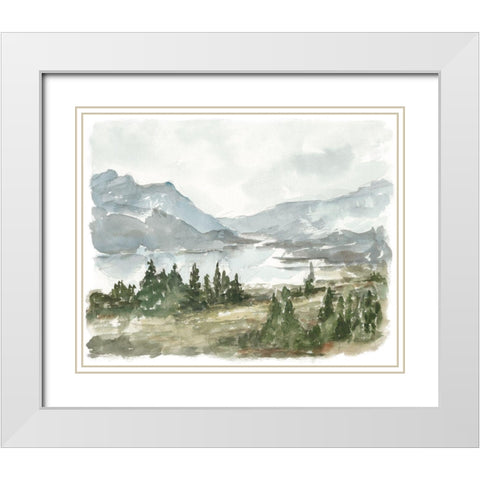 Overcast Reservoir I White Modern Wood Framed Art Print with Double Matting by Harper, Ethan