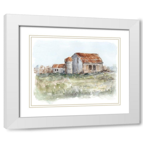 Tin Roof Barn I White Modern Wood Framed Art Print with Double Matting by Harper, Ethan