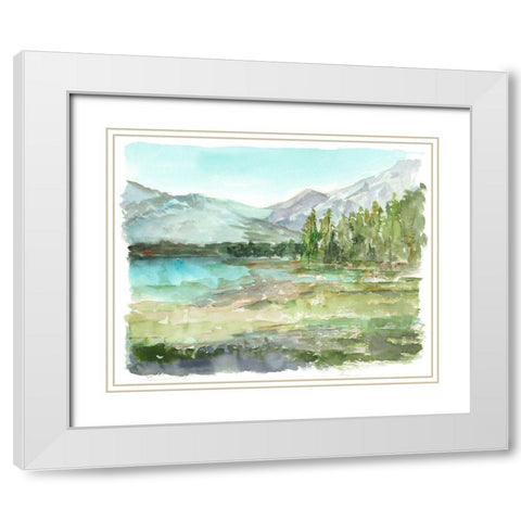 Plein Air Reservoir I White Modern Wood Framed Art Print with Double Matting by Harper, Ethan