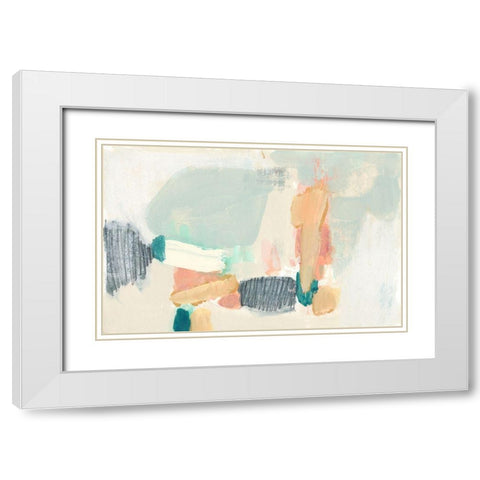 Confetti Shapes II White Modern Wood Framed Art Print with Double Matting by Goldberger, Jennifer