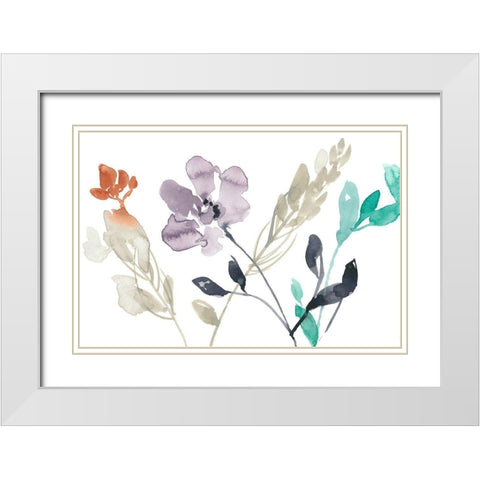 Flowers in Fall I White Modern Wood Framed Art Print with Double Matting by Goldberger, Jennifer