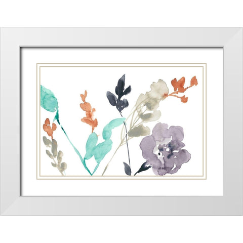 Flowers in Fall II White Modern Wood Framed Art Print with Double Matting by Goldberger, Jennifer