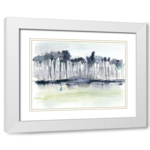 Treeline Splash I White Modern Wood Framed Art Print with Double Matting by Goldberger, Jennifer