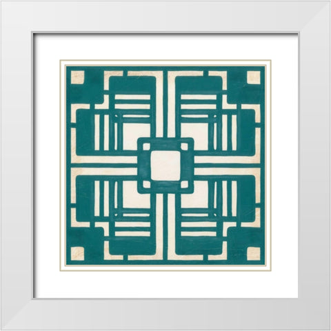 Non-Embellished Deco Tile I White Modern Wood Framed Art Print with Double Matting by Vess, June Erica