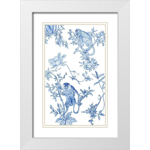 Monkey Land II White Modern Wood Framed Art Print with Double Matting by Wang, Melissa