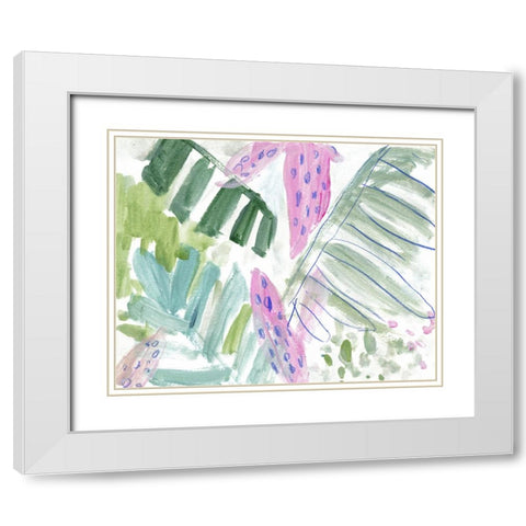 Tropical Abstraction I White Modern Wood Framed Art Print with Double Matting by Wang, Melissa