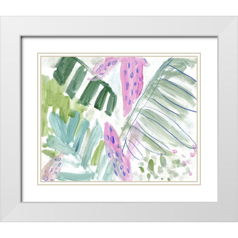 Tropical Abstraction I White Modern Wood Framed Art Print with Double Matting by Wang, Melissa