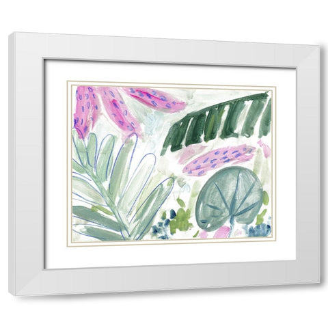 Tropical Abstraction II White Modern Wood Framed Art Print with Double Matting by Wang, Melissa