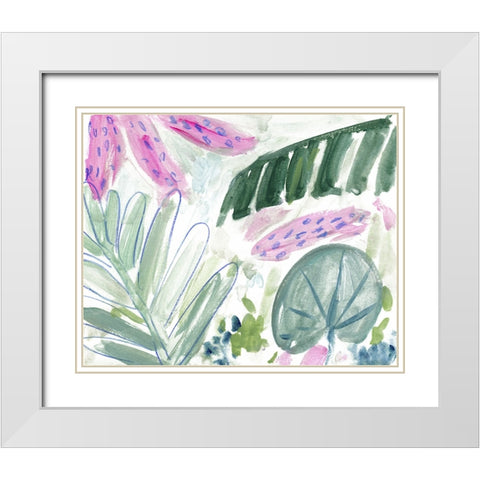 Tropical Abstraction II White Modern Wood Framed Art Print with Double Matting by Wang, Melissa