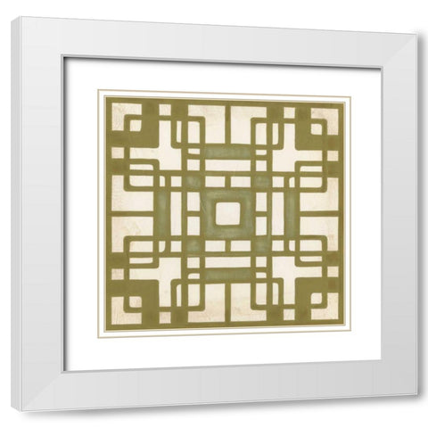 Non-Embellished Deco Tile II White Modern Wood Framed Art Print with Double Matting by Vess, June Erica