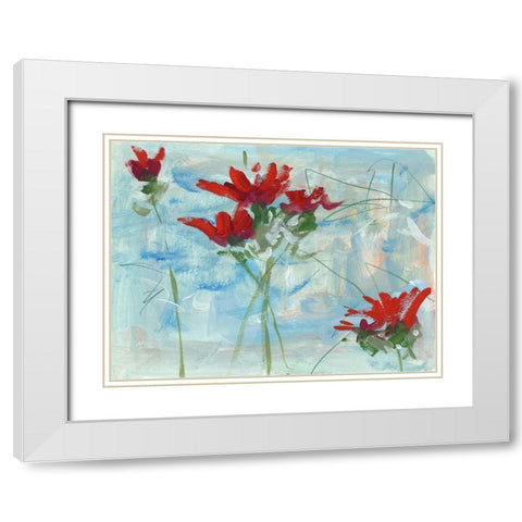 In the Wind I White Modern Wood Framed Art Print with Double Matting by Wang, Melissa