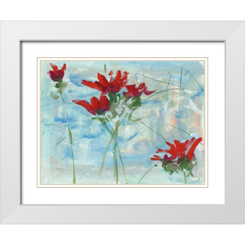 In the Wind I White Modern Wood Framed Art Print with Double Matting by Wang, Melissa