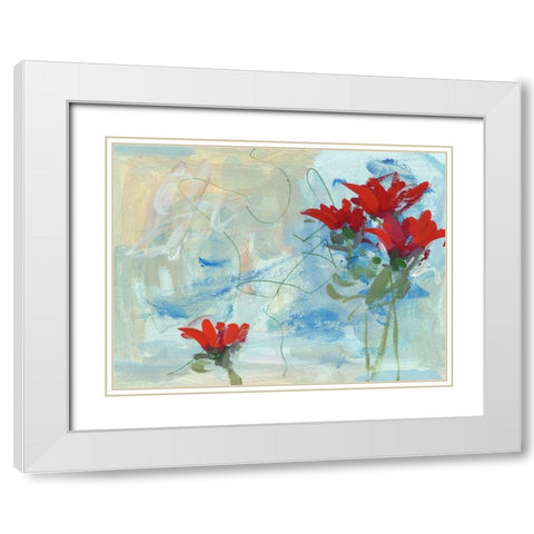 In the Wind II White Modern Wood Framed Art Print with Double Matting by Wang, Melissa