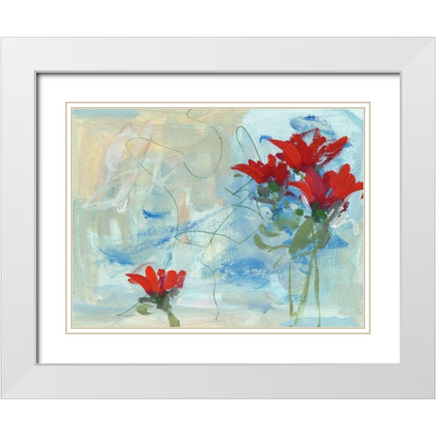 In the Wind II White Modern Wood Framed Art Print with Double Matting by Wang, Melissa