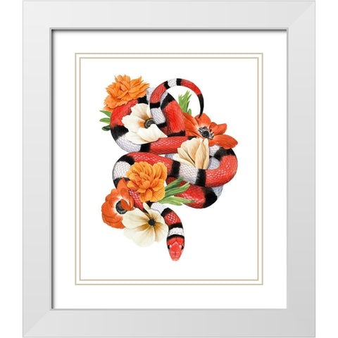 King Snake I White Modern Wood Framed Art Print with Double Matting by Popp, Grace