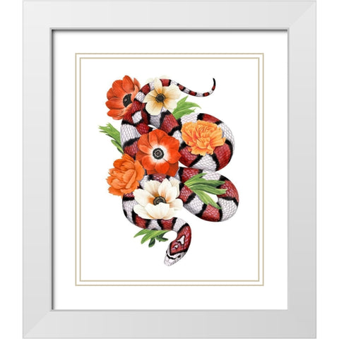 King Snake II White Modern Wood Framed Art Print with Double Matting by Popp, Grace