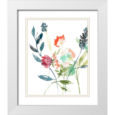Laurels Garden I White Modern Wood Framed Art Print with Double Matting by Goldberger, Jennifer