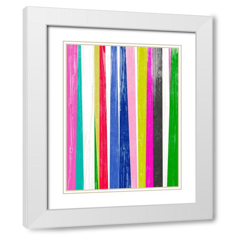 Vertical Bands I White Modern Wood Framed Art Print with Double Matting by Vess, June Erica