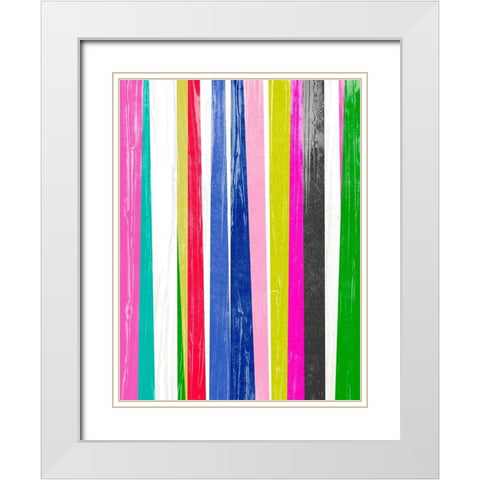 Vertical Bands I White Modern Wood Framed Art Print with Double Matting by Vess, June Erica