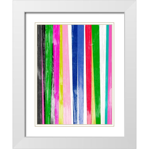 Vertical Bands II White Modern Wood Framed Art Print with Double Matting by Vess, June Erica