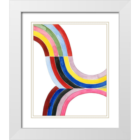 Deconstructed Rainbow III White Modern Wood Framed Art Print with Double Matting by Popp, Grace
