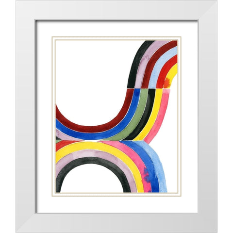 Deconstructed Rainbow IV White Modern Wood Framed Art Print with Double Matting by Popp, Grace