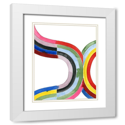 Deconstructed Rainbow V White Modern Wood Framed Art Print with Double Matting by Popp, Grace