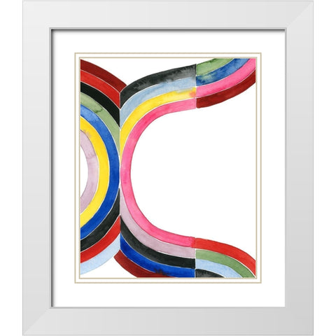 Deconstructed Rainbow VI White Modern Wood Framed Art Print with Double Matting by Popp, Grace
