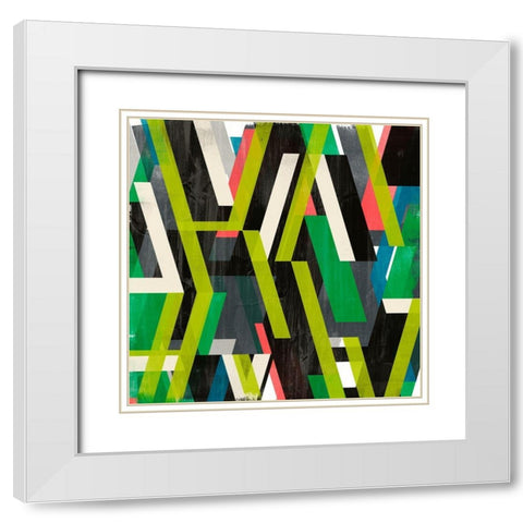 Diagonal Slipstream I White Modern Wood Framed Art Print with Double Matting by Vess, June Erica