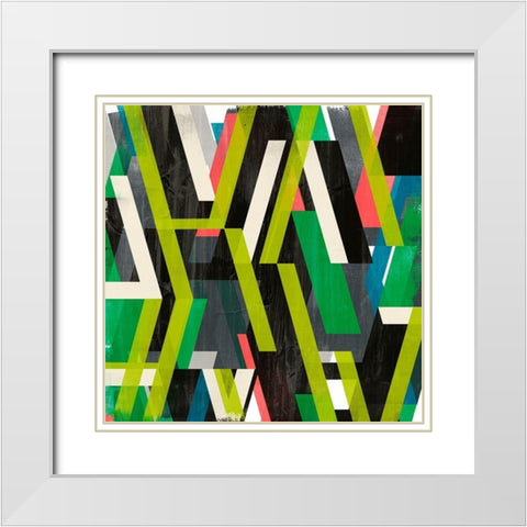 Diagonal Slipstream I White Modern Wood Framed Art Print with Double Matting by Vess, June Erica
