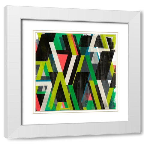 Diagonal Slipstream II White Modern Wood Framed Art Print with Double Matting by Vess, June Erica