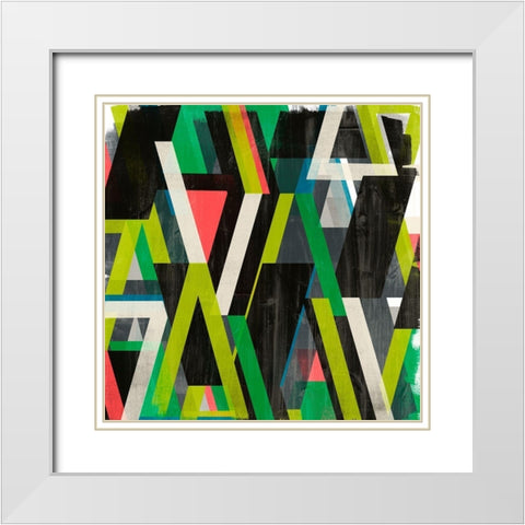 Diagonal Slipstream II White Modern Wood Framed Art Print with Double Matting by Vess, June Erica