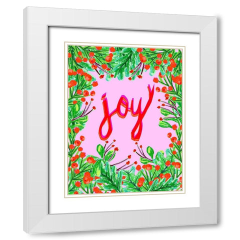 Christmas Foliage I White Modern Wood Framed Art Print with Double Matting by Blanckslate