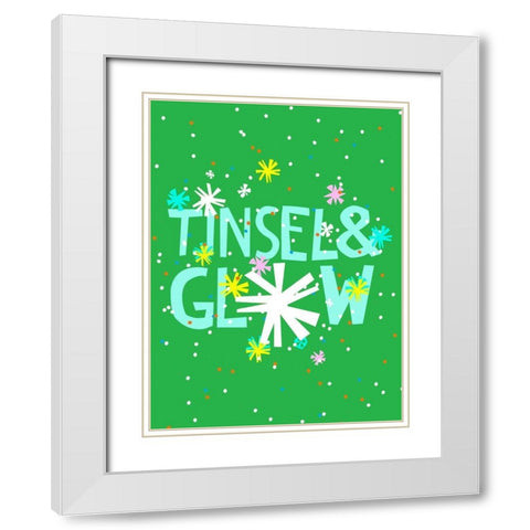 Merry and Bright I White Modern Wood Framed Art Print with Double Matting by Blanckslate