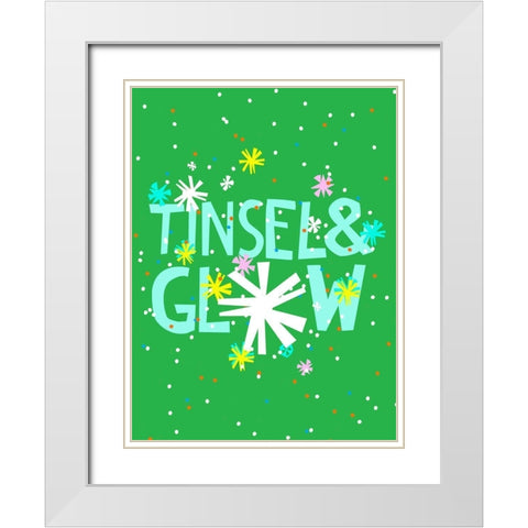Merry and Bright I White Modern Wood Framed Art Print with Double Matting by Blanckslate