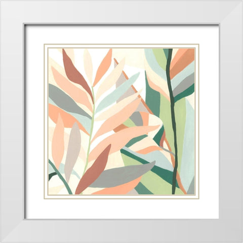 Soft Tropicals I White Modern Wood Framed Art Print with Double Matting by Vess, June Erica