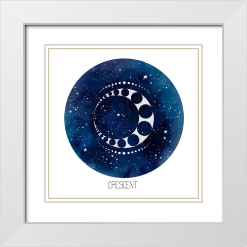Celestial Orb I White Modern Wood Framed Art Print with Double Matting by Popp, Grace