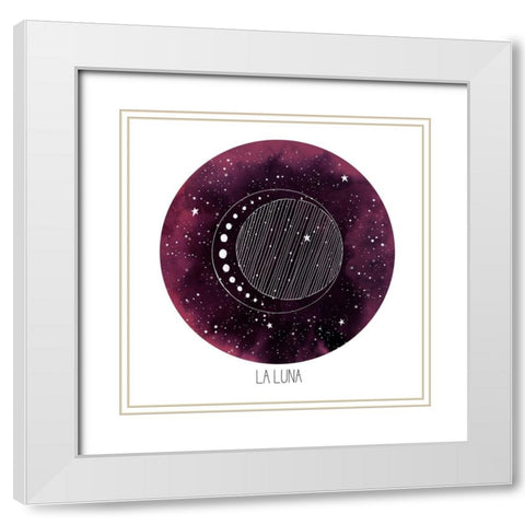 Celestial Orb II White Modern Wood Framed Art Print with Double Matting by Popp, Grace